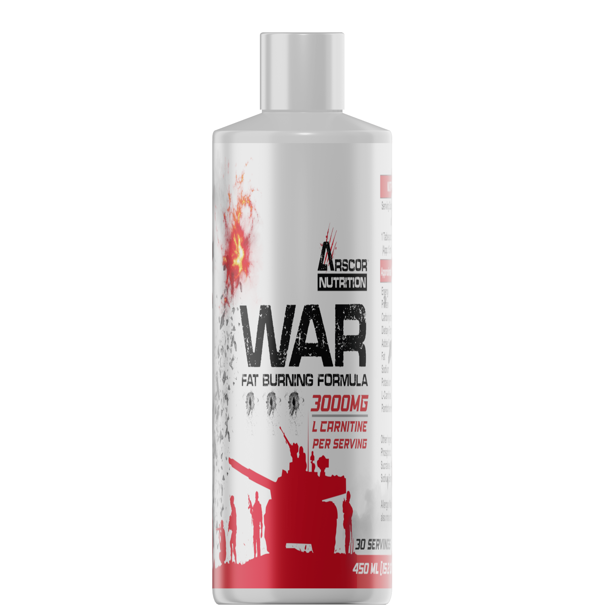Arscor WAR Liquid L-Carnitine 3000 mg for Fat Loss & Energy | No jitters. No sugar. Just clean, relentless performance.